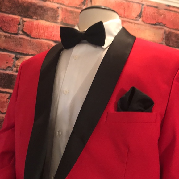 Raphael Red black Tuxedo Coat - Picture 17 of 17